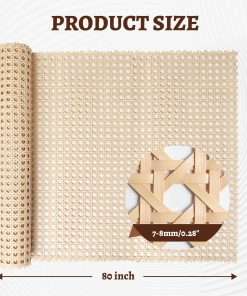 Eunice Cane Rattan Webbing Roll, 16 Wx80 L, Natural Rattan Material, Hexagonal Pattern, Weave Rattan Sheets for DIY Furniture Chairs, Cabinets，Beds Rattan - 2