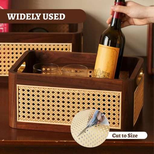 Eunice Cane Rattan Webbing Roll, 16 Wx80 L, Natural Rattan Material, Hexagonal Pattern, Weave Rattan Sheets for DIY Furniture Chairs, Cabinets，Beds Rattan - 4