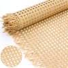 Plastic Cane Webbing Roll 16x23.6, Handwoven PP Synthetic Rattan Rolls, Faux Cane Open Weave Mesh for DIY Furniture Decoration - 1
