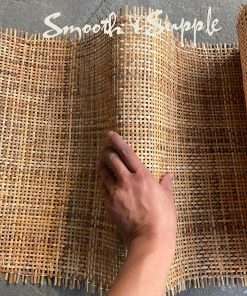 MINHKUST 24 Width Natural Brown Dark Square Rattan Cane Webbing Roll for Caning Projects - Pre-Woven Radio Mesh Cane Webbing Sheet for Furniture, Chair, Table, Ceiling - 2