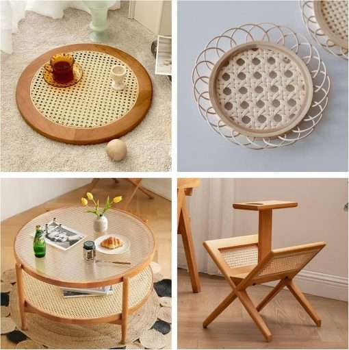 14-Inch Wide Natural Rattan Cane Webbing - 2 Feet Length Roll For Chair Caning, Furniture Restoration & DIY Projects