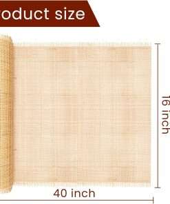 16 Width Natural Rattan Webbing Roll for Cane Webbing Projects 40 Length - Woven Open Mesh Cane for Furniture, Chair, Cabinet, Ceiling - 2