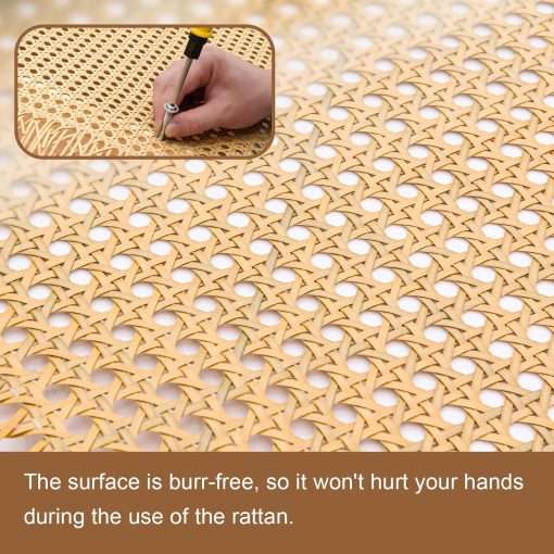 Plastic Cane Webbing Roll 20x86.6, Handwoven PP Synthetic Rattan Rolls, Faux Cane Open Weave Mesh for DIY Furniture Decoration - Beds, Chairs, Cabinets, Ceilings - 5