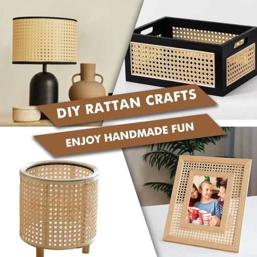 Plastic Cane Webbing Roll 20x86.6, Handwoven PP Synthetic Rattan Rolls, Faux Cane Open Weave Mesh for DIY Furniture Decoration - Beds, Chairs, Cabinets, Ceilings - 7