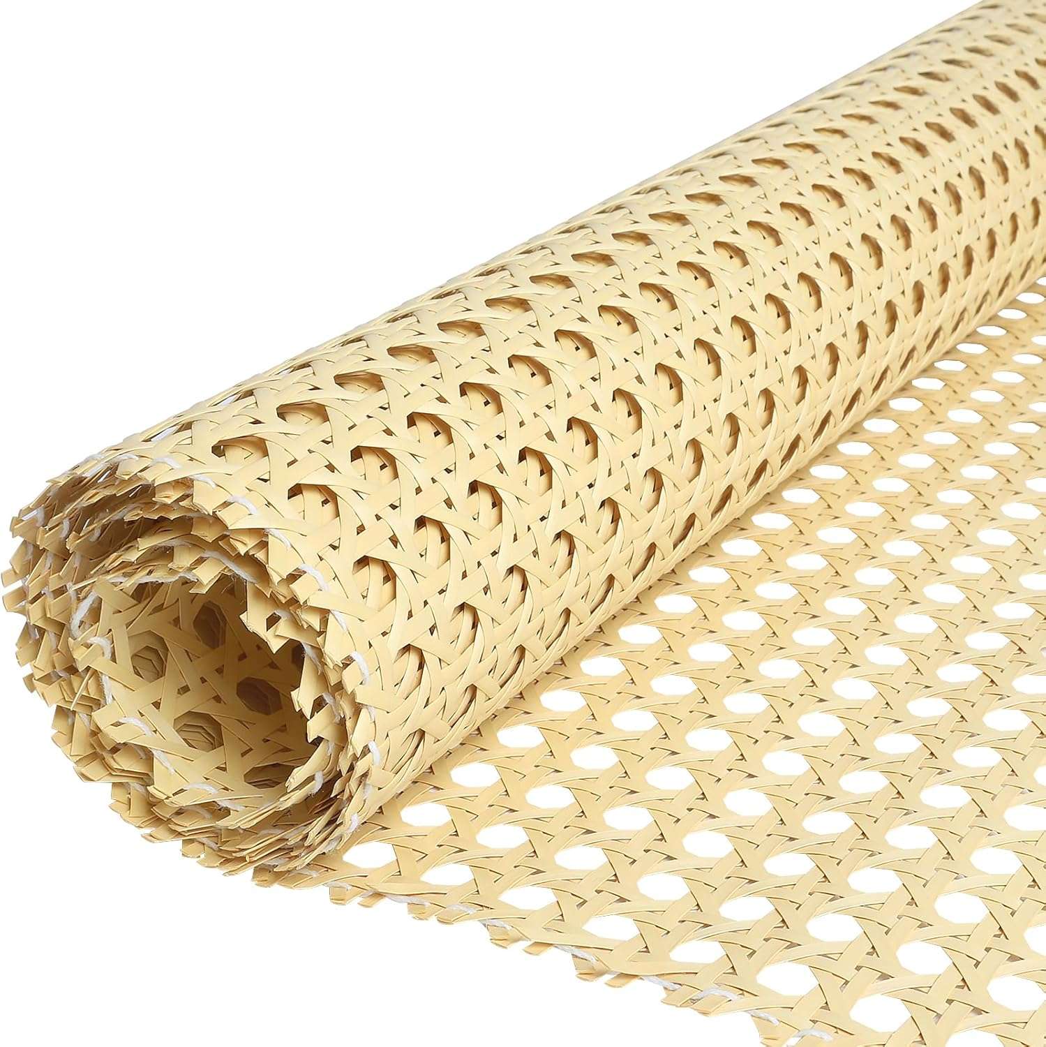 thumbnail interactive-video image 1 of Rattan Webbing Roll 17x80 Inch - Woven PE Cane Mesh For DIY Furniture & Home Decor Projects 1 of 6