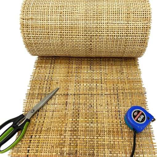 Natural Square Cane Webbing Roll 24"x60" - Rattan Mesh For Furniture Repair, Chair Caning & DIY Projects