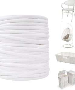 Wicker Repair Material， Flat Synthetic Rattan Weaving Material Plastic Rattan for Knit and Repair Chair Table,Storage Basket,Ect (White A) - 1