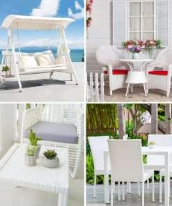 Wicker Repair Material， Flat Synthetic Rattan Weaving Material Plastic Rattan for Knit and Repair Chair Table,Storage Basket,Ect (White A) - 6