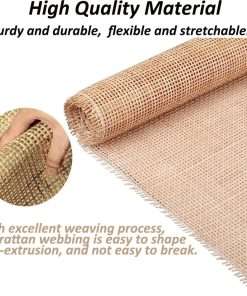 Natural Rattan Cane Webbing Roll - 24 x 60 - Square Grid Tight Weave, Eco-Friendly Material for DIY Furniture, Home Decor & Crafts - 3