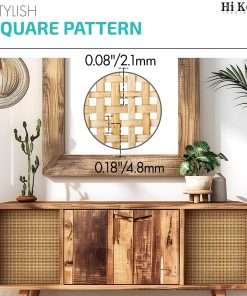 Square Rattan Cane Webbing Roll 24 Wide Wicker Sheets for for DIY Furniture Chair Caning Cabinets and Repairs Caning Material Kit for Seat Backs and Decorative Projects - 3