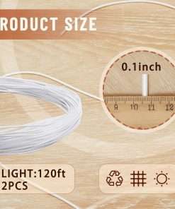 Kigley 2 Bundles 120 ft Wicker Repair Kit Round Synthetic Rattan Weaving Material White Plastic Wicker Repair Supplies Replacement Basket Weaving Kit for Patio Chair Sofa Furniture DIY - 3