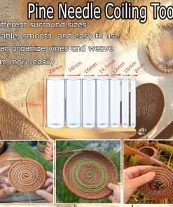Luxiys Basket Weaving kit - Rattan Repair Tools, Rattan Repair Kit for Wicker Furniture, Pine Needle Coiling Tool, DIY Handcraft Rattan Tool Kit, Basket Making Supplies - 5