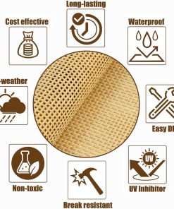 Plastic Rattan Square Webbing Roll, 24 in x 5 Ft, Faux Cane Webbing for DIY Home Decor Projects, Pre-Woven Open Mesh for Furniture, Bed, Cabinet, Wardrobe, Room Divider, Light Shade - 4