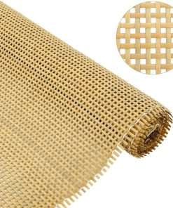 Plastic Rattan Square Webbing Roll, 24 in x 5 Ft, Faux Cane Webbing for DIY Home Decor Projects, Pre-Woven Open Mesh for Furniture, Bed, Cabinet, Wardrobe, Room Divider, Light Shade - 7