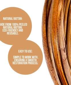 Rattan Flat Furniture Chair Basket Caning Natural Repair Binder Cane, Natural - 4