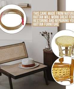 Rattan Flat Furniture Chair Basket Caning Natural Repair Binder Cane, Natural - 6