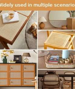 24 Width Natural Cane Webbing 5 Feet, Rattan Webbing for Caning Project, Rattan Webbing roll for for Furniture Chair Cabinet Ceiling Door Sofa Beds - 6