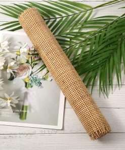 Cane Rattan Webbing Roll, 3.28ft x 13.8inch Woven Open Rattan Mesh Natural Rattan Webbing for Caning Projects Square Hollow Wide Rattan for DIY Crafts Cabinet Chair Furniture - 3