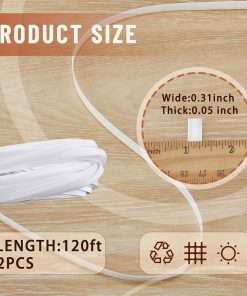 Kigley 2 Bundles 120 ft Wicker Repair Kit Flat Synthetic Rattan Weaving Material White Plastic Wicker Repair Supplies Replacement Basket Weaving Kit for Patio Chair Sofa Furniture DIY - 3
