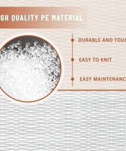 Kigley 2 Bundles 120 ft Wicker Repair Kit Flat Synthetic Rattan Weaving Material White Plastic Wicker Repair Supplies Replacement Basket Weaving Kit for Patio Chair Sofa Furniture DIY - 4