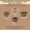 Traditional Craft Kits - Beginner Basket Kit - Set of Four- Coil, Plaited, Twined, Wicker - 1
