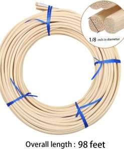 YUENPUN #4 Reed Spline 98 Feet x 1-8 Inches Cane Webbing for Weaving, Cane Webbing for Chair Repair, Strong Permeable Cane Webbing Roll for Winding, Modeling, Decoration, Weaving, Aromatherapy - 2