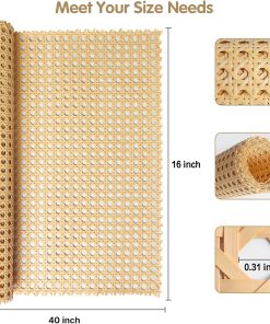 Storystore Rattan Webbing Roll, 16 x 40 Inch Woven Open Rattan Mesh PE Cane Webbing for DIY Home Decor Projects, Synthetic Rattan for Furniture, Chair, Cabinet, Ceiling, Bed, Door - 2