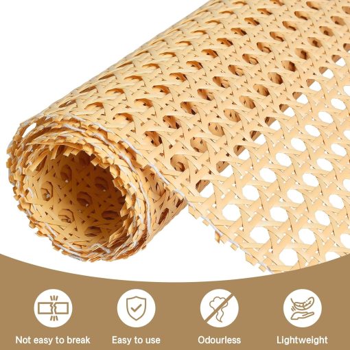 Storystore Rattan Webbing Roll, 16 x 40 Inch Woven Open Rattan Mesh PE Cane Webbing for DIY Home Decor Projects, Synthetic Rattan for Furniture, Chair, Cabinet, Ceiling, Bed, Door - 4
