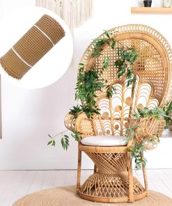 13.8 Width Rattan Webbing Roll Sheet, 3.3 FT Natural Rattan Material Roll, Woven Open Mesh Cane for Furniture, Chair, Cabinet, Ceiling, Bed - 2