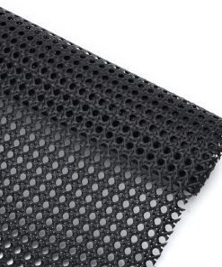 16 x 144 Plastic Cane Webbing for Basket Making, Black Synthetic Rattan Roll for Crafting, Basketry Supplies, DIY Projects - 1