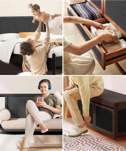 16 x 144 Plastic Cane Webbing for Basket Making, Black Synthetic Rattan Roll for Crafting, Basketry Supplies, DIY Projects - 3