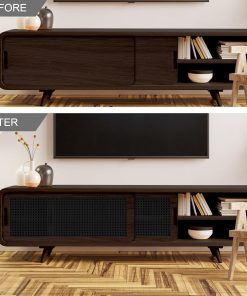 16 x 144 Plastic Cane Webbing for Basket Making, Black Synthetic Rattan Roll for Crafting, Basketry Supplies, DIY Projects - 4