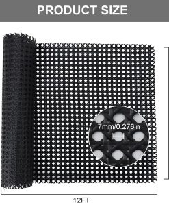 16 x 144 Plastic Cane Webbing for Basket Making, Black Synthetic Rattan Roll for Crafting, Basketry Supplies, DIY Projects - 7