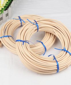2 rolls # 8 Spline, 66 Ft Each roll Reed Spline, Diameter 0.2 In（5mm）Natural Cane Webbing Roll, and Round Reed Coil for DIY Furniture Making and Wicker Weaving - 4