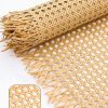 APMOE 16 W Natural Cane Webbing - 118 L Hexagon Rattan Roll Material Fabric Sheets for DIY - Woven Open Mesh Caning for Furniture Chairs Basket Cabinet Repair Supplies - 1
