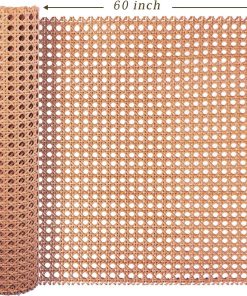 Upgraded Plastic Rattan Webbing, 16x60 inches DIY Handwoven Synthetic Poly Rattan, Wicker Cane Rattan Webbing for Home Decor Projects Furniture Caning Chairs Cabinets Beds, Brown - 3