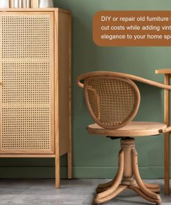 Vehipa Plastic Cane Webbing Roll 16x47.2, Handwoven PP Synthetic Rattan Rolls, Faux Cane Open Weave Mesh for DIY Furniture Decoration - Beds, Chairs, Cabinets, Ceilings - 4