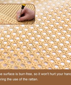 Vehipa Plastic Cane Webbing Roll 16x47.2, Handwoven PP Synthetic Rattan Rolls, Faux Cane Open Weave Mesh for DIY Furniture Decoration - Beds, Chairs, Cabinets, Ceilings - 5