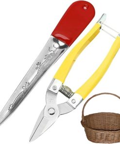 Wicker Repair Kit, 2PCS Stainless Steel Basket Weaving Kit Include Handle Prying Tool and Small Scissor, Wicker Repair Supplies with Comfortable Grip - 3
