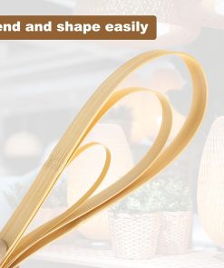 MECCANIXITY 7 Rolls Bamboo Strips for Weaving, 0.12 x 10ft Basket Weaving Supplies Wicker Repair Kit 0.4mm Thick Thin Bamboo Strips for Basket Making DIY Crafts Furniture Chandelier - 3