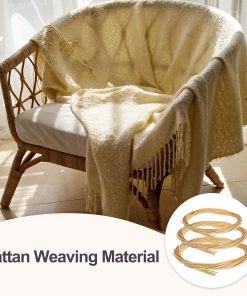 MECCANIXITY 7 Rolls Bamboo Strips for Weaving, 0.12 x 10ft Basket Weaving Supplies Wicker Repair Kit 0.4mm Thick Thin Bamboo Strips for Basket Making DIY Crafts Furniture Chandelier - 6