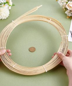 NBEADS 32.8 Yards Bamboo Strips, 0.24inch Wide Flat Wicker Rattan Webbing Basket Weaving Materials DIY Basket Rattan for Basket Making Webbing Furniture Weaving DIY Crafts - 3