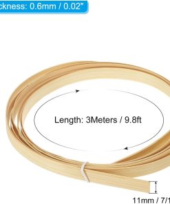 PATIKIL Bamboo Strips for Weaving 7-16 x 10 Ft, 7 Pack Thin Flat Wicker Rattan Cane Reed for Making Basket Webbing DIY Crafts, Natural Color - 2