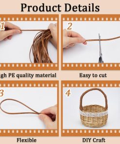 GORGECRAFT 5mm x 30m Rattan Repair Kit Weave Material Plastic Flat Basket Wicker Weaving Reed Synthetic Rattan Woven Knit Furniture Plastic Cane Fix Knit Vinyl for Garden Patio Chair - 6