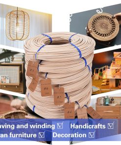 VFULIE Basket Round Reed #7 3.5mm 1-Pound Coil Basket Weaving Cane for Chair Making and Wicker Weaving DIY Furniture Making Supplies - 4