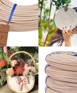 VFULIE Basket Round Reed #7 3.5mm 1-Pound Coil Basket Weaving Cane for Chair Making and Wicker Weaving DIY Furniture Making Supplies - 5