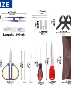 WISEPRO 12 PCS Basket Weaving Tool Kit, Basket Making Kit Pine Needle Basket Supplies Rattan Wicker Weaving Tool Set, Basket Weaving Kits for Beginners Adults - 2