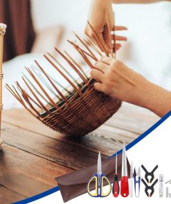 WISEPRO 12 PCS Basket Weaving Tool Kit, Basket Making Kit Pine Needle Basket Supplies Rattan Wicker Weaving Tool Set, Basket Weaving Kits for Beginners Adults - 4