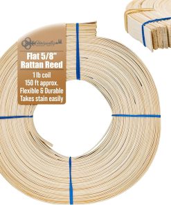 5-8 Flat Reed # 5 - 1 Pound Coil - Rattan Reed for Basket Weaving and Wicker Furniture Making - Basketry, Wicker Weaving and Wicker Repair Supplies - UA-58FR - 1