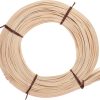 VILLCASE Natural Round Reed for Basket Weaving - 2.0mm Indonesian Rattan Material for Chair Caning and Furniture Repair - Flexible Wicker Weaving Supplies for Crafts and Patio Seat - 1